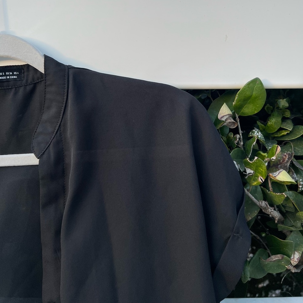 Black sheer see-through blouse button-up!